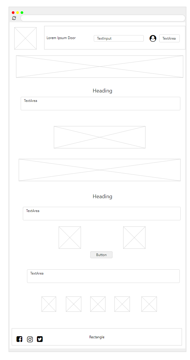 home page wireframe
